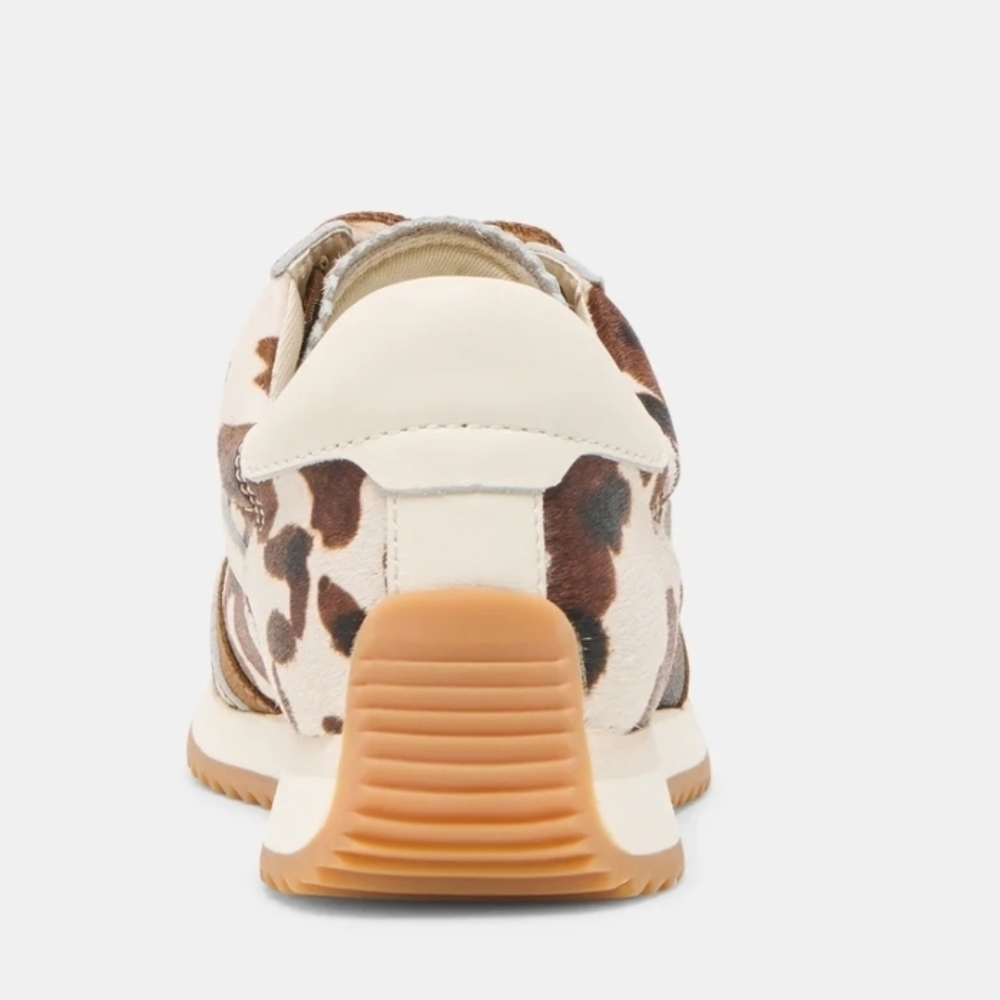🤎🔹️Dolce Vita 🔹️ Cocoa Leather B Ntcd Cow Print Sneakers - Picture 5 of 7